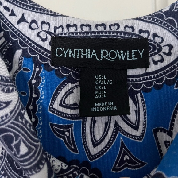 Cynthia Rowley Blue White Black Paisley Maxi Dress - Picture 5 of 6